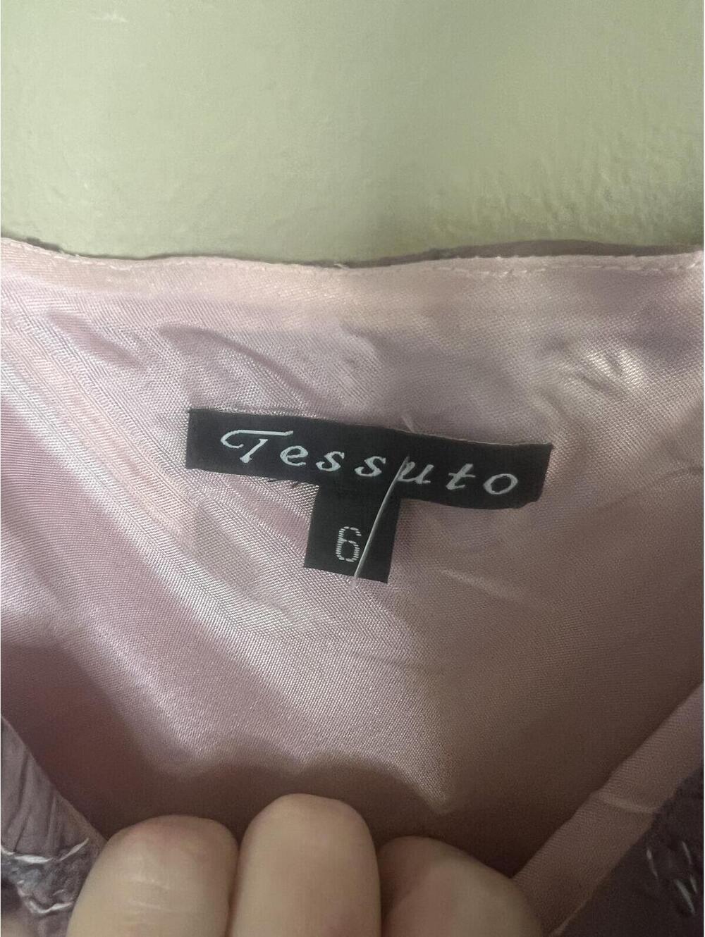 Vintage Tessuto Silk Blend Textured Lavender Midi Slip Dress Y2K Fairy Size 6 - Picture 3 of 10